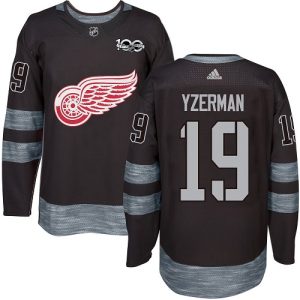 Kinder Detroit Red Wings Eishockey Trikot Steve Yzerman #19 Authentic Schwarz 1917-2017 100th Anniversary